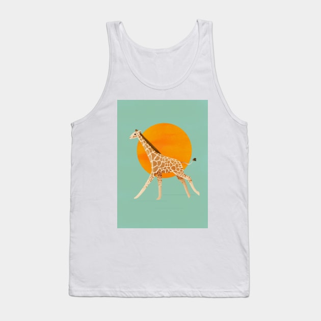 Giraffe and Sun Tank Top by DrawingEggen